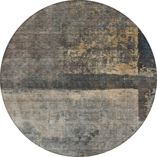 Piper Looms Chantille Abstract ACN1208 Coffee Machine Washable Area Rug Round Main Image