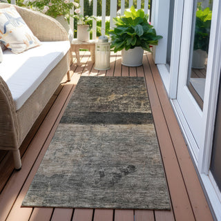 Piper Looms Chantille Abstract ACN1208 Coffee Machine Washable Area Rug Runner Outdoor Lifestyle Image Feature