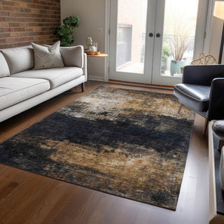 Piper Looms Chantille Abstract ACN1209 Charcoal Machine Washable Area Rug Lifestyle Image Feature