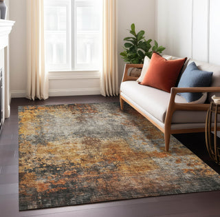 Piper Looms Chantille Abstract ACN1210 Paprika Machine Washable Area Rug Lifestyle Image Feature
