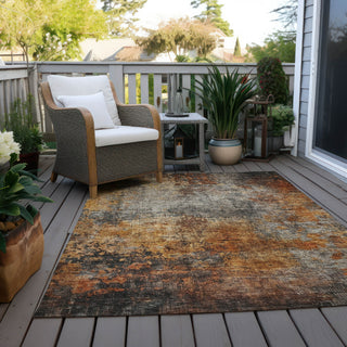 Piper Looms Chantille Abstract ACN1210 Paprika Machine Washable Area Rug Outdoor Lifestyle Image Feature