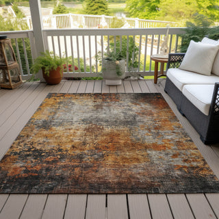 Piper Looms Chantille Abstract ACN1210 Paprika Machine Washable Area Rug Outdoor Lifestyle Image Feature