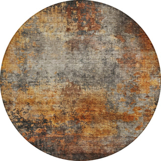 Piper Looms Chantille Abstract ACN1210 Paprika Machine Washable Area Rug Round Main Image