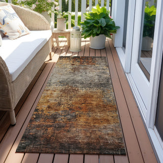 Piper Looms Chantille Abstract ACN1210 Paprika Machine Washable Area Rug Runner Outdoor Lifestyle Image Feature