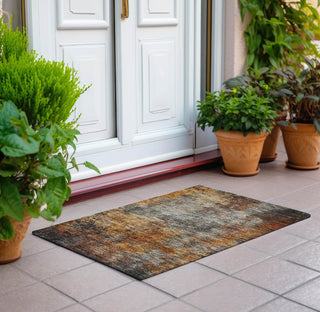 Piper Looms Chantille Abstract ACN1210 Paprika Machine Washable Area Rug Scatter Outdoor Lifestyle Image Feature