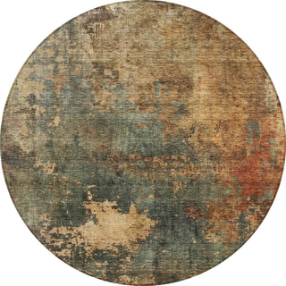 Piper Looms Chantille Abstract ACN1211 Sage Machine Washable Area Rug Round Main Image