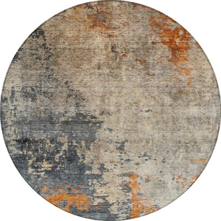 Piper Looms Chantille Abstract ACN1212 Khaki Machine Washable Area Rug Round Main Image