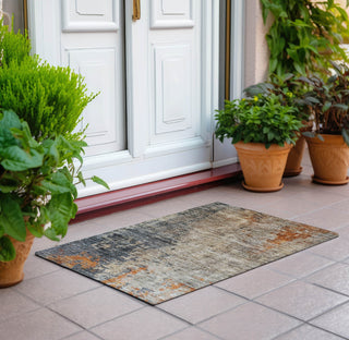 Piper Looms Chantille Abstract ACN1212 Khaki Machine Washable Area Rug Scatter Outdoor Lifestyle Image Feature