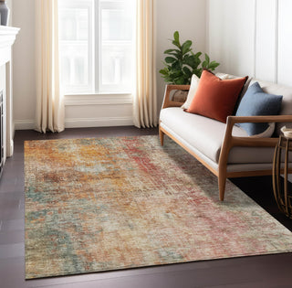 Piper Looms Chantille Abstract ACN1213 Tan Machine Washable Area Rug Lifestyle Image Feature