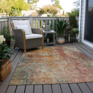 Piper Looms Chantille Abstract ACN1213 Tan Machine Washable Area Rug Outdoor Lifestyle Image Feature