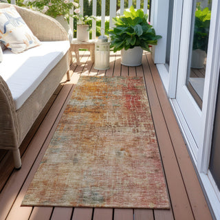 Piper Looms Chantille Abstract ACN1213 Tan Machine Washable Area Rug Runner Outdoor Lifestyle Image Feature