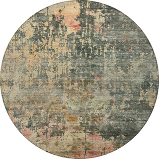 Piper Looms Chantille Abstract ACN1214 Sage Machine Washable Area Rug Round Main Image