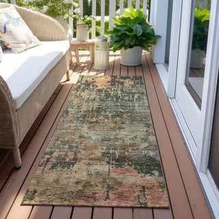 Piper Looms Chantille Abstract ACN1214 Sage Machine Washable Area Rug Runner Outdoor Lifestyle Image Feature