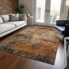 Piper Looms Chantille Abstract ACN1216 Khaki Machine Washable Area Rug Lifestyle Image Feature