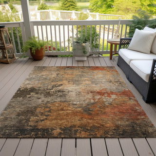 Piper Looms Chantille Abstract ACN1216 Khaki Machine Washable Area Rug Outdoor Lifestyle Image Feature