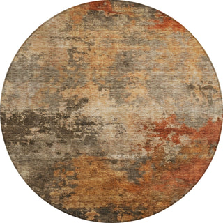 Piper Looms Chantille Abstract ACN1216 Khaki Machine Washable Area Rug Round Main Image