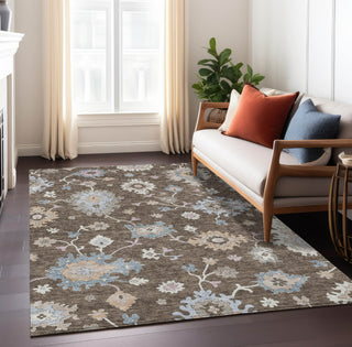 Piper Looms Chantille Global ACN1218 Chocolate Machine Washable Area Rug Lifestyle Image Feature