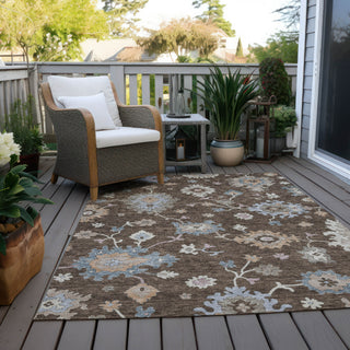 Piper Looms Chantille Global ACN1218 Chocolate Machine Washable Area Rug Outdoor Lifestyle Image Feature
