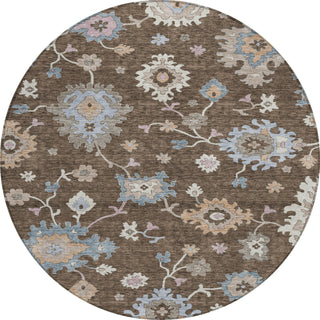 Piper Looms Chantille Global ACN1218 Chocolate Machine Washable Area Rug Round Main Image