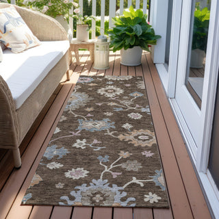 Piper Looms Chantille Global ACN1218 Chocolate Machine Washable Area Rug Runner Outdoor Lifestyle Image Feature
