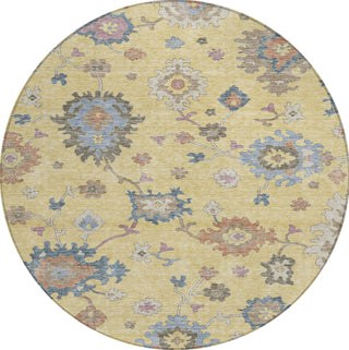 Piper Looms Chantille Global ACN1218 Gold Machine Washable Area Rug Round Main Image