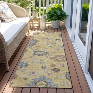 Piper Looms Chantille Global ACN1218 Gold Machine Washable Area Rug Runner Outdoor Lifestyle Image Feature