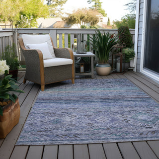 Piper Looms Chantille Global ACN1219 Blue Machine Washable Area Rug Outdoor Lifestyle Image Feature