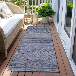 Piper Looms Chantille Global ACN1219 Blue Machine Washable Area Rug Runner Outdoor Lifestyle Image Feature