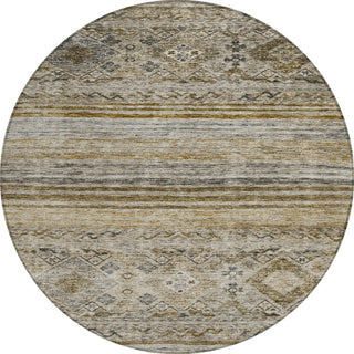 Piper Looms Chantille Global ACN1219 Brown Machine Washable Area Rug Round Main Image