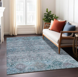 Piper Looms Chantille Global ACN1220 Blue Machine Washable Area Rug Lifestyle Image Feature