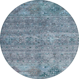 Piper Looms Chantille Global ACN1220 Blue Machine Washable Area Rug Round Main Image