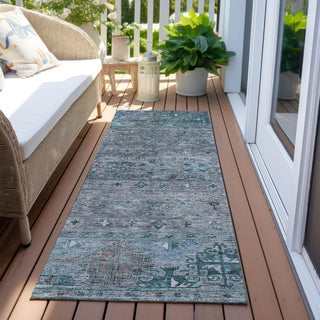 Piper Looms Chantille Global ACN1220 Blue Machine Washable Area Rug Runner Outdoor Lifestyle Image Feature