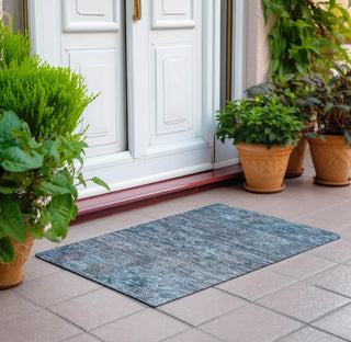 Piper Looms Chantille Global ACN1220 Blue Machine Washable Area Rug Scatter Outdoor Lifestyle Image Feature