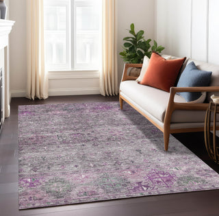 Piper Looms Chantille Global ACN1220 Purple Machine Washable Area Rug Lifestyle Image Feature