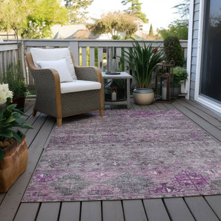 Piper Looms Chantille Global ACN1220 Purple Machine Washable Area Rug Outdoor Lifestyle Image Feature