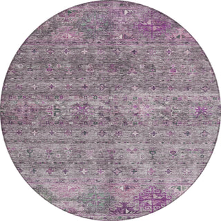 Piper Looms Chantille Global ACN1220 Purple Machine Washable Area Rug Round Main Image