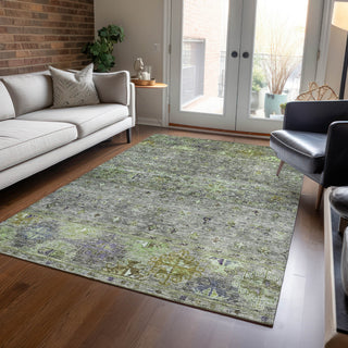 Piper Looms Chantille Global ACN1220 Sage Machine Washable Area Rug Lifestyle Image Feature