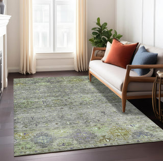 Piper Looms Chantille Global ACN1220 Sage Machine Washable Area Rug Lifestyle Image Feature