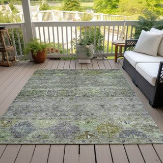 Piper Looms Chantille Global ACN1220 Sage Machine Washable Area Rug Outdoor Lifestyle Image Feature