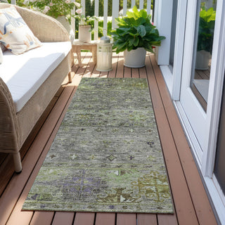 Piper Looms Chantille Global ACN1220 Sage Machine Washable Area Rug Runner Outdoor Lifestyle Image Feature
