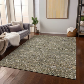 Piper Looms Chantille Panel ACN1223 Khaki Machine Washable Area Rug Lifestyle Image Feature