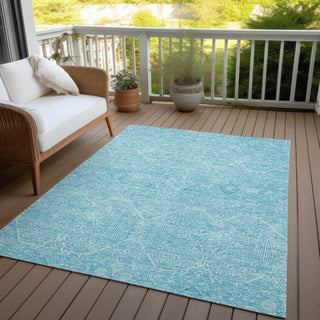Piper Looms Chantille Panel ACN1224 Sky Machine Washable Area Rug Outdoor Lifestyle Image Feature