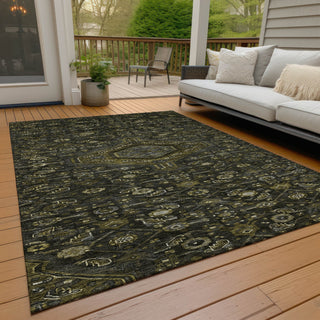 Piper Looms Chantille Medallion ACN1225 Charcoal Machine Washable Area Rug Outdoor Lifestyle Image Feature