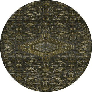 Piper Looms Chantille Medallion ACN1225 Charcoal Machine Washable Area Rug Round Main Image