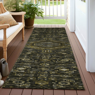 Piper Looms Chantille Medallion ACN1225 Charcoal Machine Washable Area Rug Runner Outdoor Lifestyle Image Feature