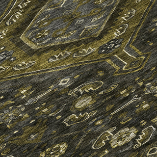 Piper Looms Chantille Medallion ACN1225 Charcoal Machine Washable Area Rug Swatch Image