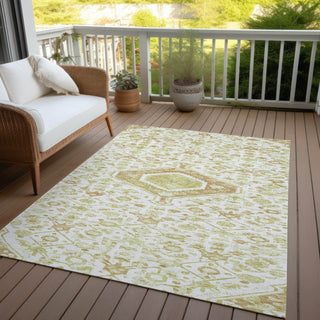 Piper Looms Chantille Medallion ACN1225 Ivory Machine Washable Area Rug Outdoor Lifestyle Image Feature