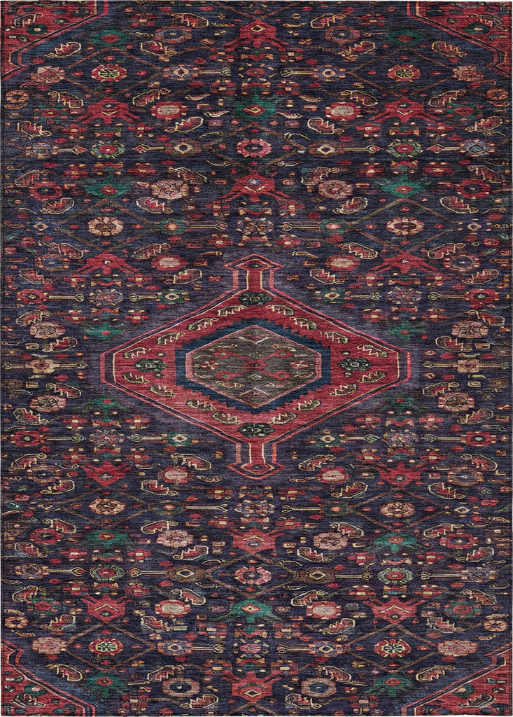 Piper Looms Chantille Medallion ACN1225 Navy Machine Washable Area Rug main image