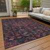Piper Looms Chantille Medallion ACN1225 Navy Machine Washable Area Rug Outdoor Lifestyle Image Feature