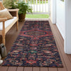 Piper Looms Chantille Medallion ACN1225 Navy Machine Washable Area Rug Runner Outdoor Lifestyle Image Feature